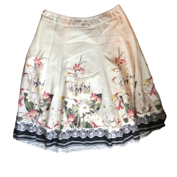 Soft Surroundings Spring Meadow Ivory Floral Skirt Sz. PM Career Cottagecore - Picture 4 of 6